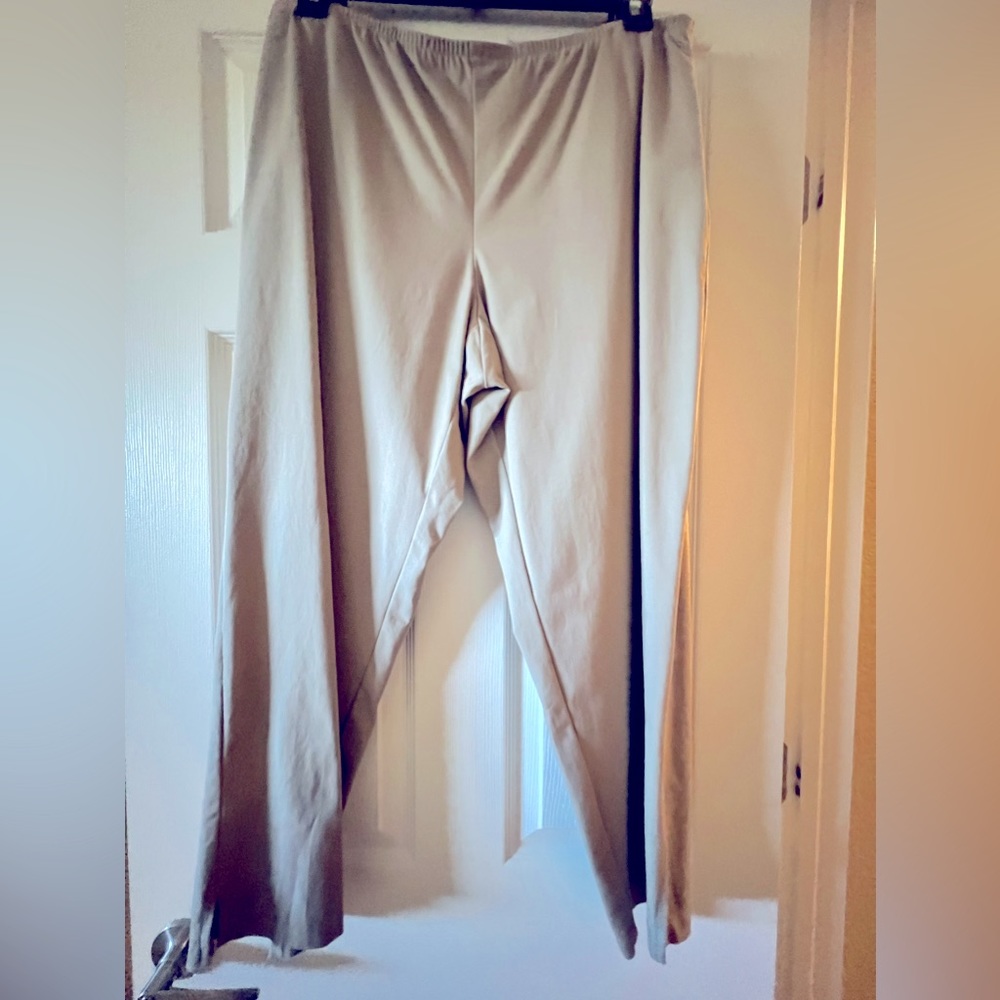 Eileen Fisher beige side zip pants. Size XL.